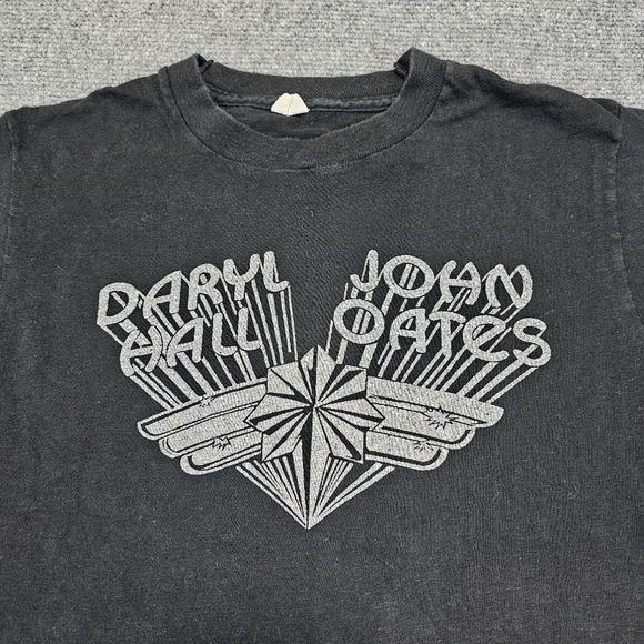 Vintage 1970s Daryl Hall John Oats T Shirt Small Slim Cotton Single Stitch RARE - Picture 1 of 13